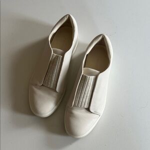 Vince Off-White Slip-On Leather Sneakers